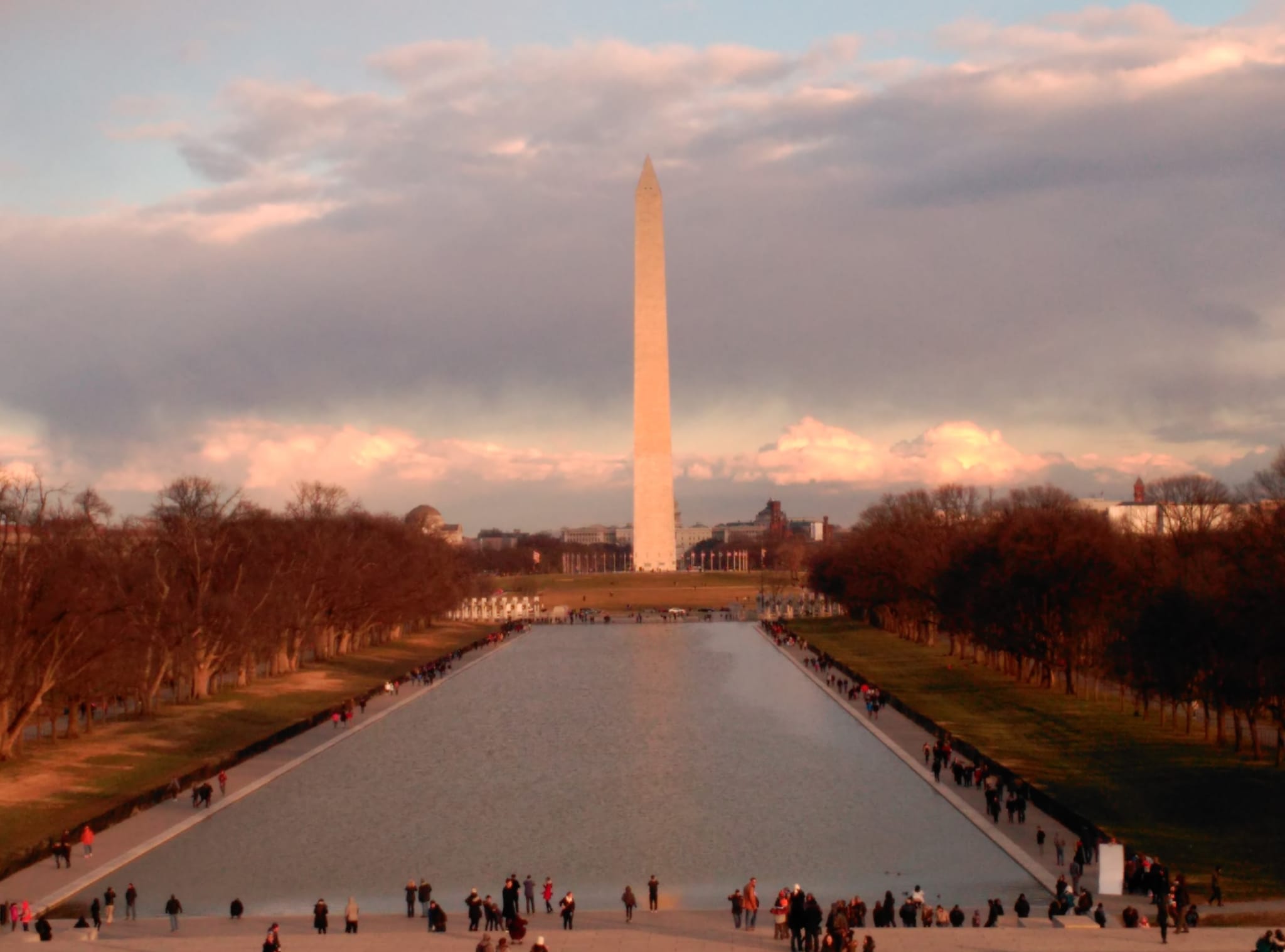 obelisco - washington - cielo - agua - arboles